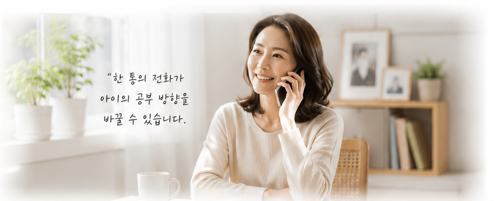 한 통의 전화가 아이의 공부 방향을 바꿀 수 있습니다.