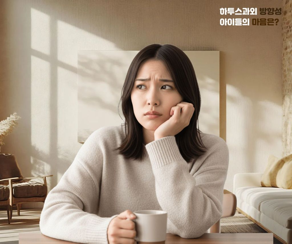 아이 공부 걱정하는 어머님