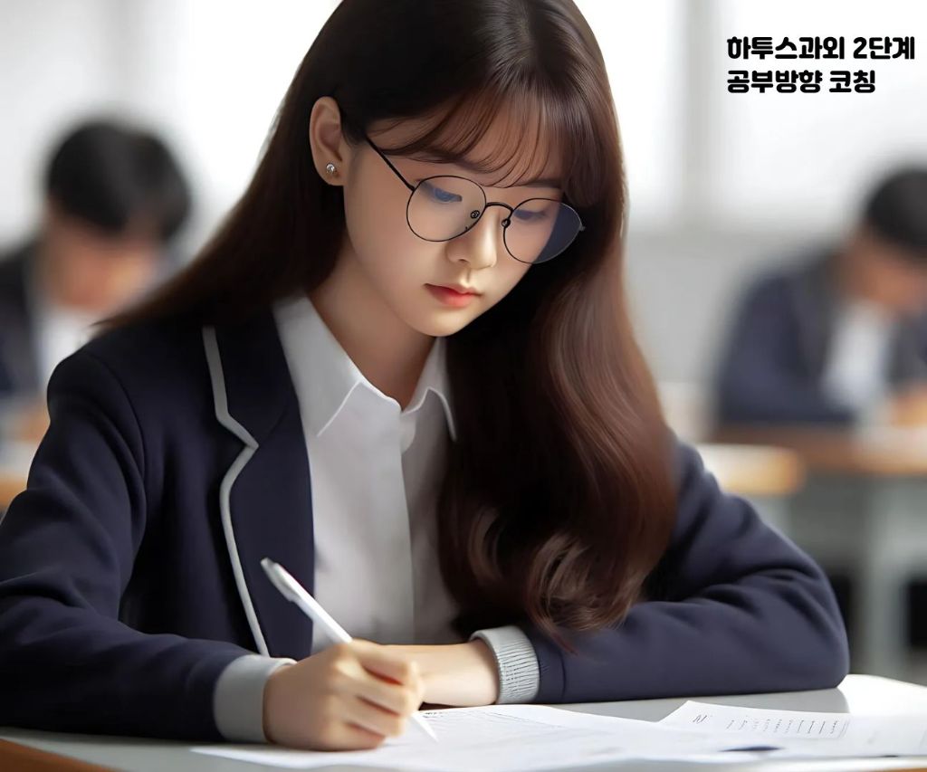 공부방향 설계 – 선생님이 학생과 함께 학습 전략을 세우는 모습