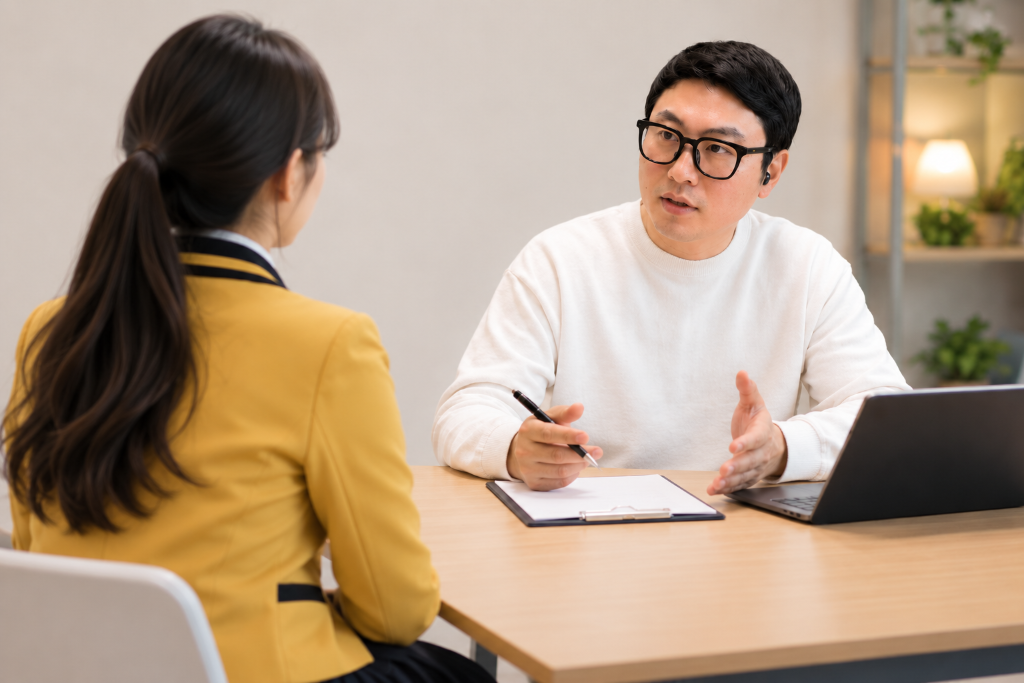 학생 교육상담 장면